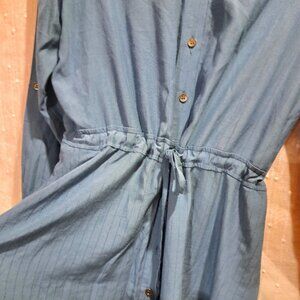 Blue LUNA Moon Shirt Style Dress - super cute and comfy with side pockets